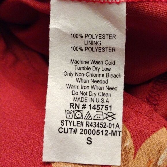 NWT Altar’d State Floral Romper, Long Sleeve Ruffle Detail, Cherry&Tan, Small - Picture 5 of 7